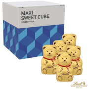 Custom Branded Lindt Teddy Bear Cubes in White printed with your company logo from Total Merchandise