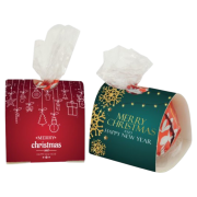 Two Christmas themed mono lindt chocolate truffles with custom branded sleeves