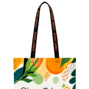 Durable Fabric Tote with Printed Handles