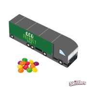Custom branded Skittles Eco Truck Box by Total Merchandise