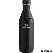 Promotional Stanley Slim 350ml Recycled Stainless Steel Water Bottle in Black from Total Merchandise