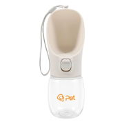Promotional 300ml Portable Pet Water Bottle in Cream branded with your logo from Total Merchandise