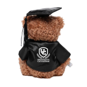 Back view of the Graduation Medium Patched Paw Teddy that has been personalised by Total Merchandise