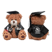 Front and back view of the Graduation Medium Patched Paw Teddy by Total Merchandise