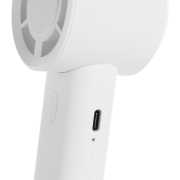 Custom Printed Recycled Plastic Rechargeable Twist Portable Fan in White from Total Merchandise