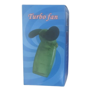 Box of the Handheld Battery Pocket Fan by Total Merchandise