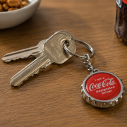 Lifestyle of the The Bottle Lid Opener Keyring printed by Total Merchandise