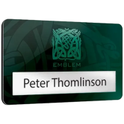 Metal Window Staff Name Badges Printed with a Logo from Total Merchandise