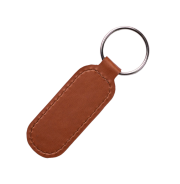 Promotional Vegan Leather Oval Key Fob in Tan printed with your logo from Total Merchandise