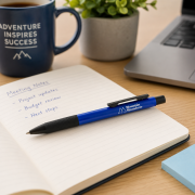 Lifestyle image of the Mystic Grip Ball Pen by Total Merchandise