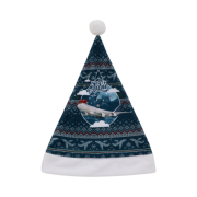 Custom Branded All Over Print Christmas Hat with white pom pom from Total Merchandise