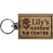 Engraved by Total Merchandise on the Short Bamboo Rectangle Keyring