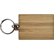 Plain view of the Short Bamboo Rectangle Keyring before any personalisation by Total Merchandise