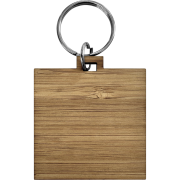 Plain view of the Square Bamboo Keyring before any personalization by Total Merchandise