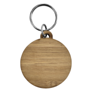 Plain view of the Round bamboo Keyring before any personalization by Total Merchandise