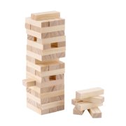 Image of the Wooden Toppling Tower  out of the logo printed Bag by Total Merchandise