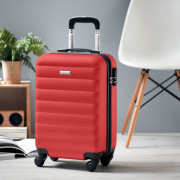 Lifestyle image of the 20 Inch Hard-Shell Trolley branded by Total Merchandise