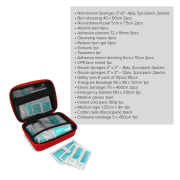List of contents within the First Aid kit 40pc Andes by Total Merchandise