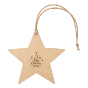 Promotional Wooden Star Christmas Decoration in Wood branded with your logo from Total Merchandise