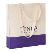 Customised All Over Printed Cotton Tote Bag with Gusset in Natural branded with your company logo