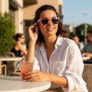 Logo Printed All Over Printed Sunglasses in White printed with your logo from Total Merchandise