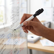 Lifestyle image of the Magnet & Wiper Whiteboard Marker branded by Total Merchandise