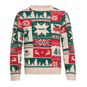 Custom Branded S-M Christmas Knitted Jumper in Beige printed with your logo from Total Merchandise