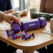 Lifestyle image of the Eco Heroes Cracker Box personalised by Total merchandise