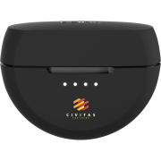 Front view of the bottom print on the Belkin SoundForm Rhythm True Wireless Earbuds