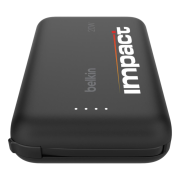 Side image of the branded Belkin Power Bank With Integrated Cable by Total Merchandise