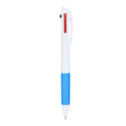Image of the 3 Colour Pen With Grip And Keycord without the keycord branded by Total Merchandise
