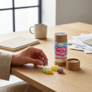 Lifestyle image of the Plant Based Fizzy Sweet Tube branded by Total Merchandise