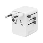 Logo Branded 70W GAN Universal Travel Adapter with USB-C in White from Total Merchandise