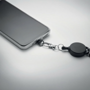 Personalised Retractable Phone Holder in Black printed with your logo from Total Merchandise