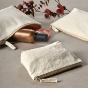 Personalised Recycled Cotton Toiletry Bag in Natural branded with your logo from Total Merchandise