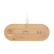 Top view of the 3 in 1 Bamboo Charging Station personalised by Total Merchandise