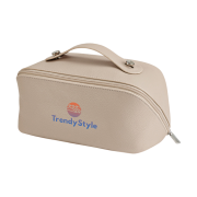 Promotional Recycled Leather Toiletry Bag in Beige branded with your logo from Total Merchandise