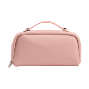 Logo Branded Recycled Leather Toiletry Bag in Pink branded with your logo from Total Merchandise