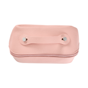 Logo Printed Recycled Leather Toiletry Bag in Pink branded with your logo from Total Merchandise