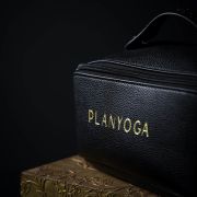 Custom Branded Recycled Leather Toiletry Bag in Black branded with your logo from Total Merchandise