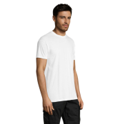 Side view of the White SOL'S REGENT Unisex T-Shirt logo printed by Total Merchandise