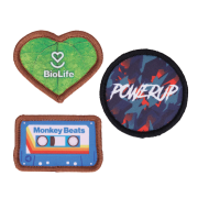 Custom Shape Sew On Patch branded with your logo in a full colour design from Total Merchandise