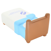 Custom branded Stress Hospital Beds with printed logo on the sheet from Total Merchandise