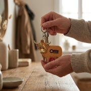 Promotionally printed Highland Cow PVC Keyring by Total Merchandise