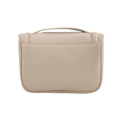 Logo Branded Toiletry Bag with Handle & Hook in Beige printed with your logo from Total Merchandise