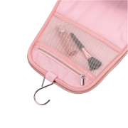 Promotional Toiletry Bag with Handle & Hook in Pink printed with your logo from Total Merchandise