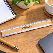 Lifestyle image of the 30cm Bamboo & Aluminium Ruler personalised by Total Merchandise