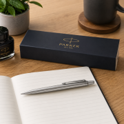 Lifestyle image of the Parker Jotter Stainless Steel Ballpen by Total Merchandise