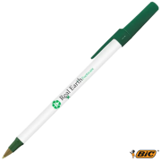 Custom Printed BiC Ecolution Round Stic Pen with Green Trim from Total Merchandise