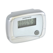 Promotional Clip-On Pedometer in Silver Printed by Total Merchandise